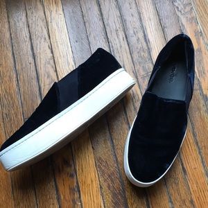 Lightly Worn Blue Velvet Vince Loafers
